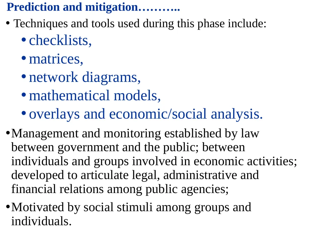 Environmental Impact Assessment Course Code: GeES - slide 191 of 210