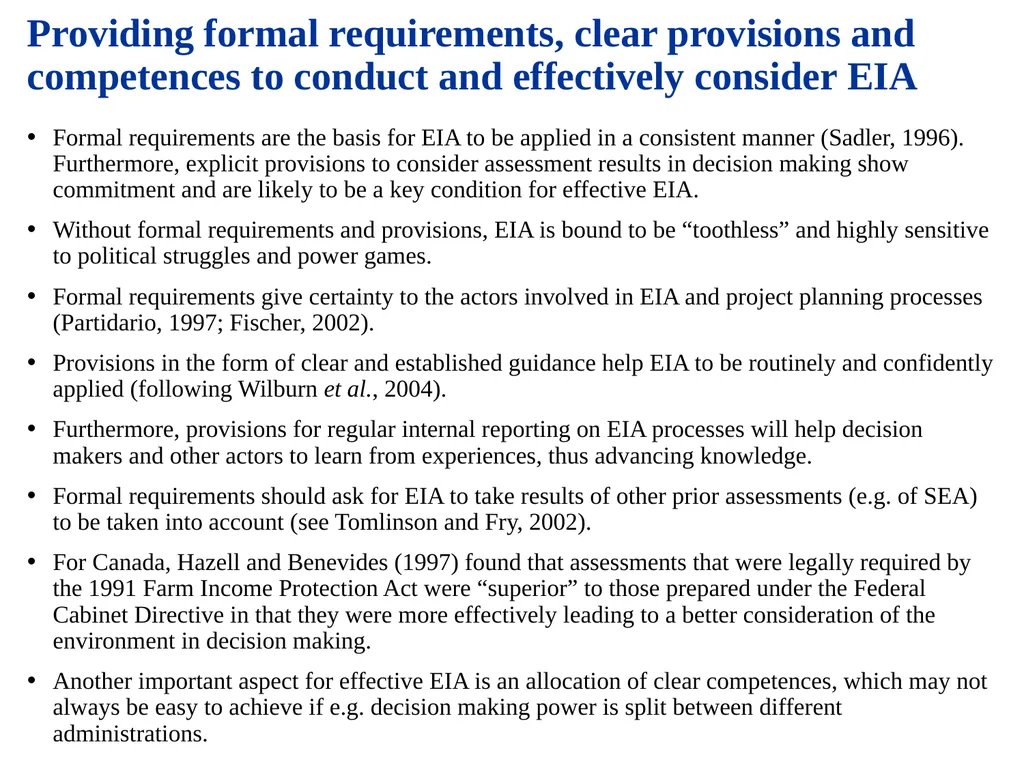 Environmental Impact Assessment Course Code: GeES - slide 100 of 210