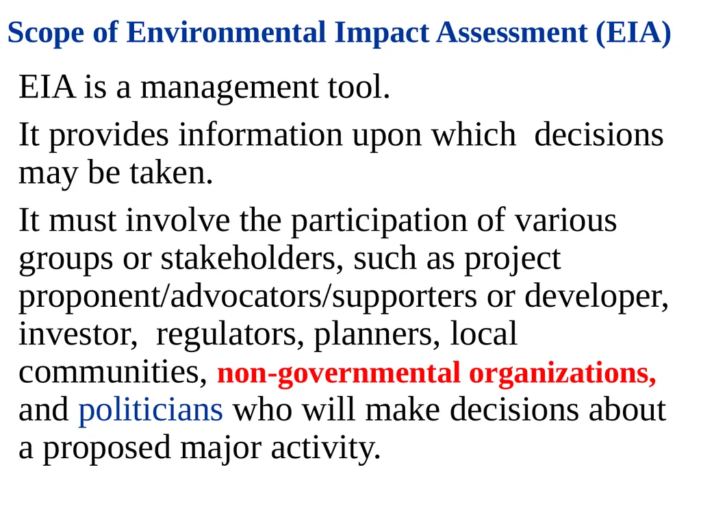 Environmental Impact Assessment Course Code: GeES - slide 21 of 210