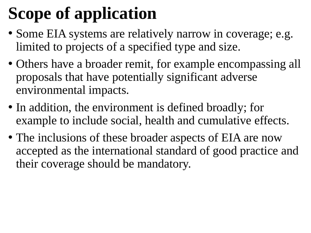 Environmental Impact Assessment Course Code: GeES - slide 60 of 210