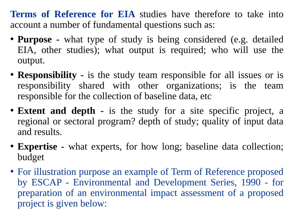Environmental Impact Assessment Course Code: GeES - slide 91 of 210