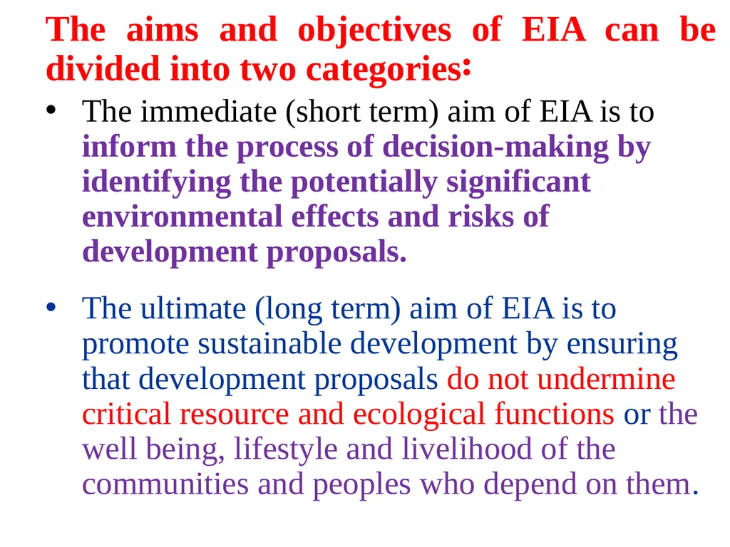 Environmental Impact Assessment Course Code: GeES - slide 18 of 210