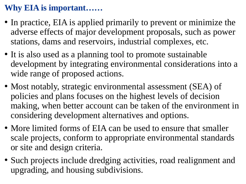 Environmental Impact Assessment Course Code: GeES - slide 83 of 210
