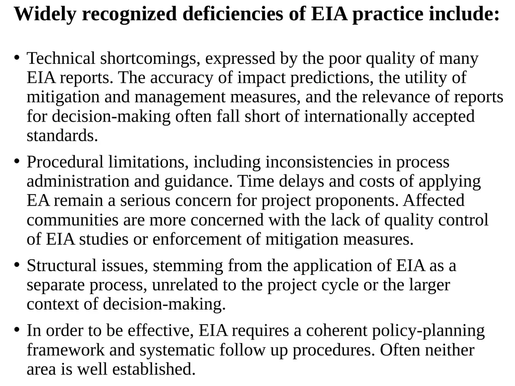 Environmental Impact Assessment Course Code: GeES - slide 66 of 210