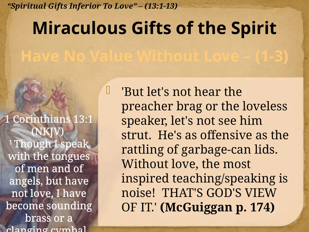 1 Corinthians 13:1-13 "Now Concerning"—Reply To - slide 17 of 52