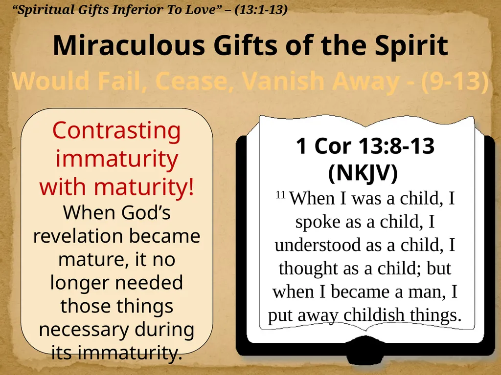 1 Corinthians 13:1-13 "Now Concerning"—Reply To - slide 34 of 52