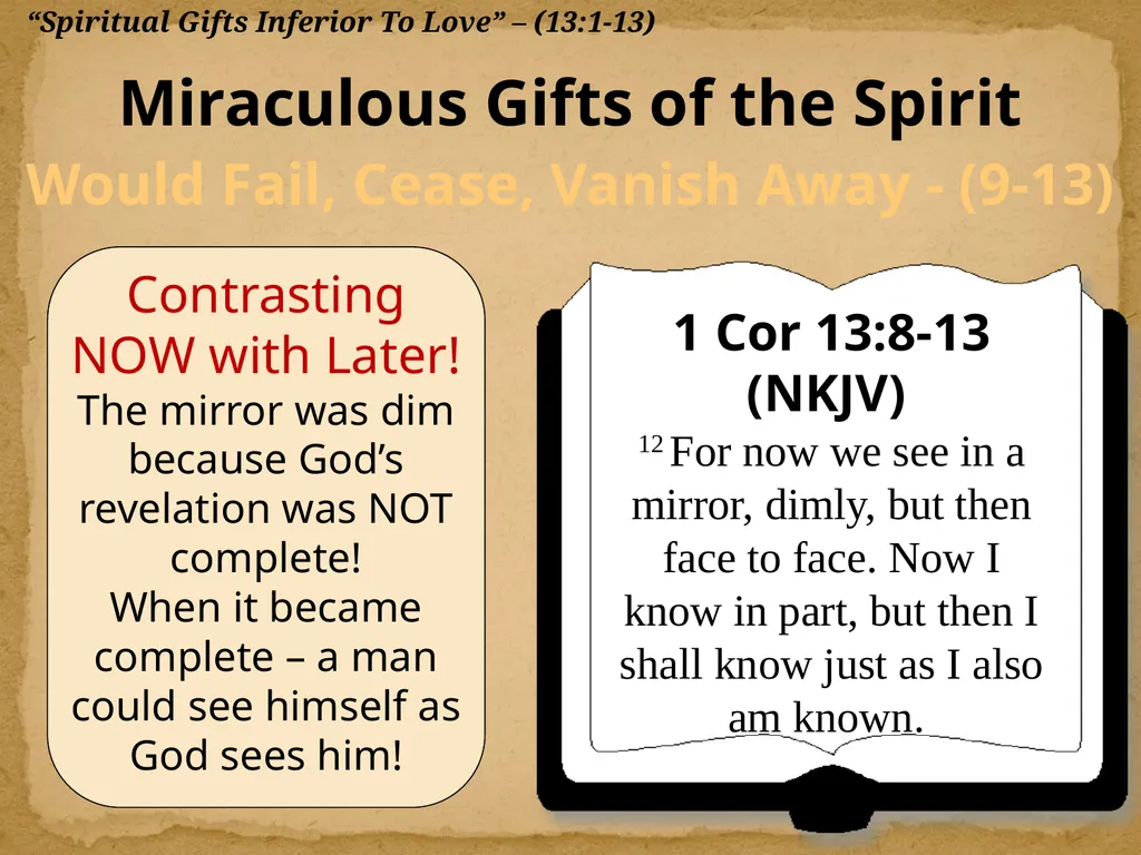 1 Corinthians 13:1-13 "Now Concerning"—Reply To - slide 35 of 52