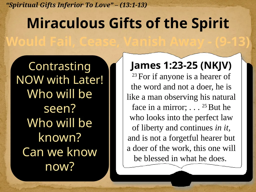 1 Corinthians 13:1-13 "Now Concerning"—Reply To - slide 37 of 52