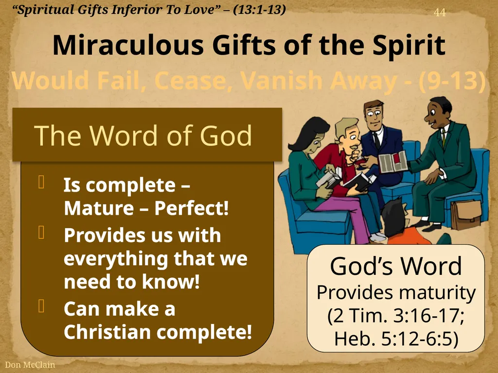 1 Corinthians 13:1-13 "Now Concerning"—Reply To - slide 44 of 52