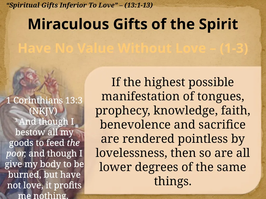 1 Corinthians 13:1-13 "Now Concerning"—Reply To - slide 20 of 52
