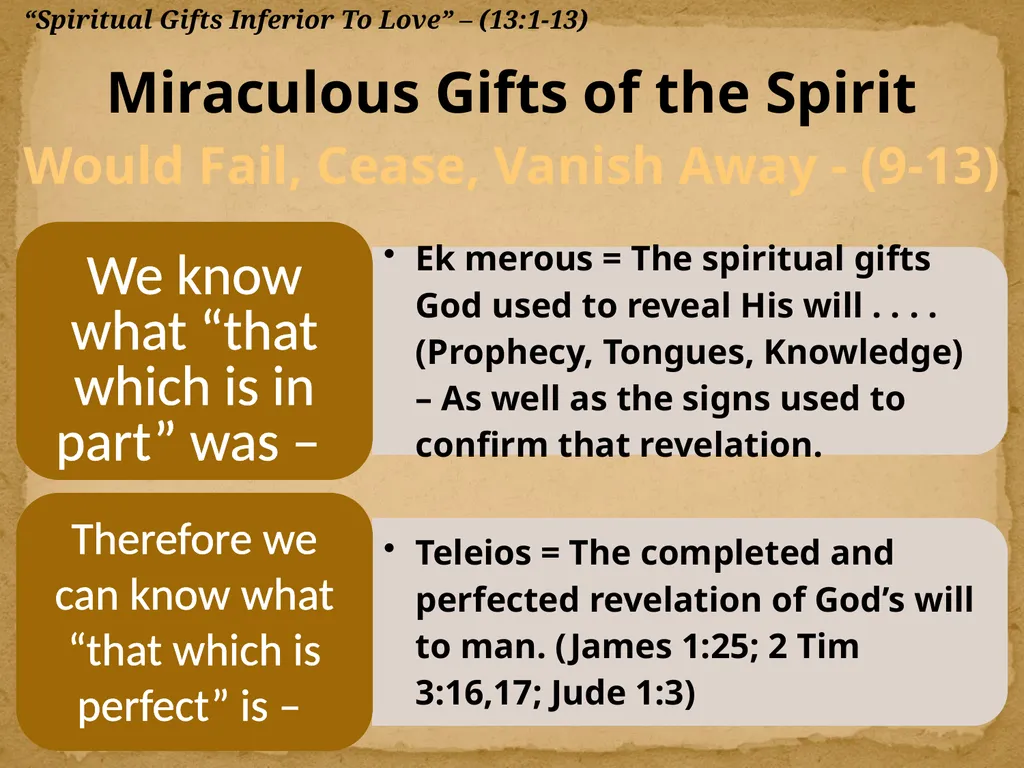 1 Corinthians 13:1-13 "Now Concerning"—Reply To - slide 31 of 52
