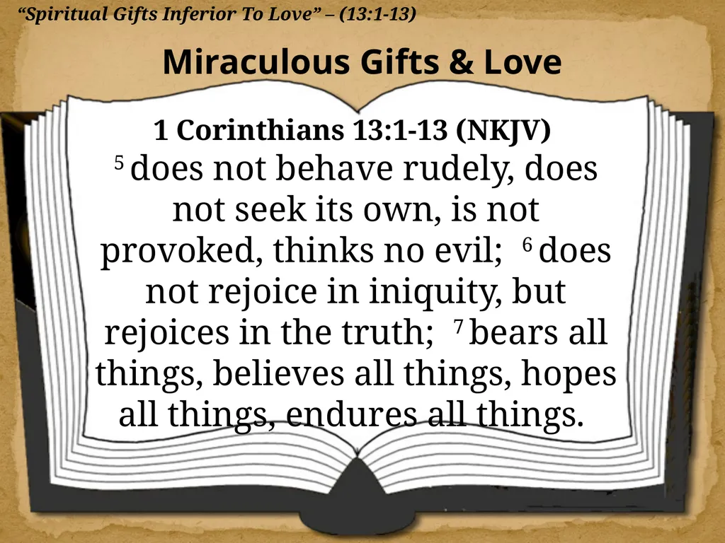 1 Corinthians 13:1-13 "Now Concerning"—Reply To - slide 9 of 52