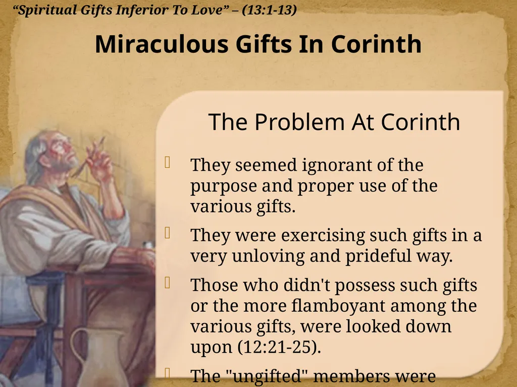 1 Corinthians 13:1-13 "Now Concerning"—Reply To - slide 2 of 52