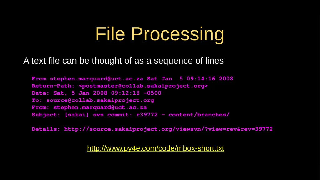 Reading Files Chapter 7 Python for Everybody - slide 3 of 24