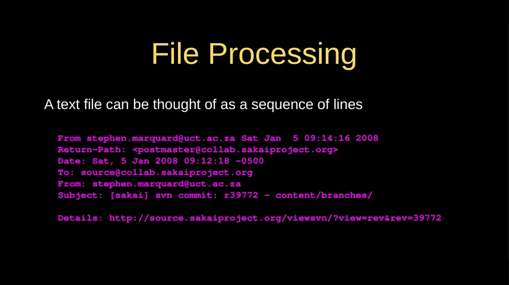 Reading Files Chapter 7 Python for Everybody - slide 9 of 24