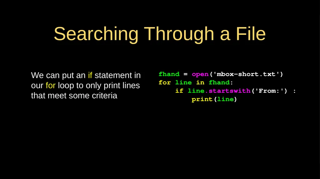 Reading Files Chapter 7 Python for Everybody - slide 15 of 24