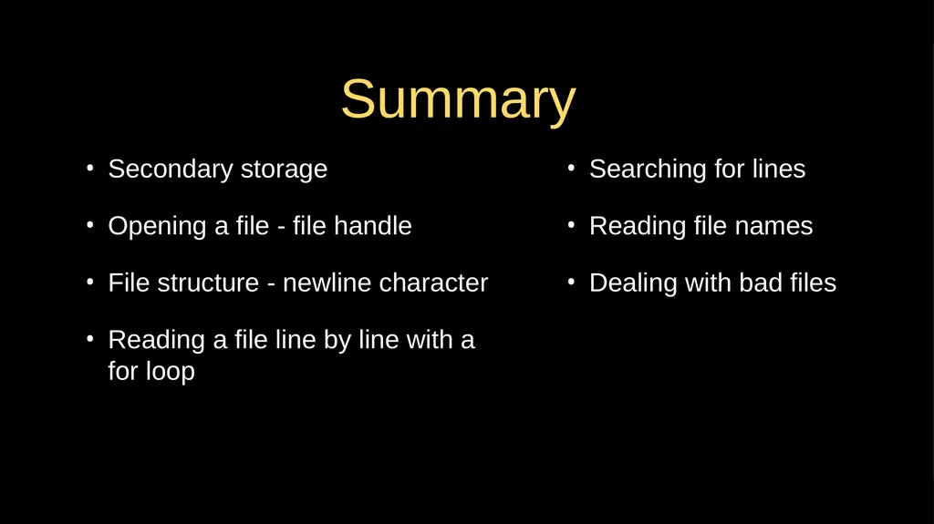Reading Files Chapter 7 Python for Everybody - slide 23 of 24
