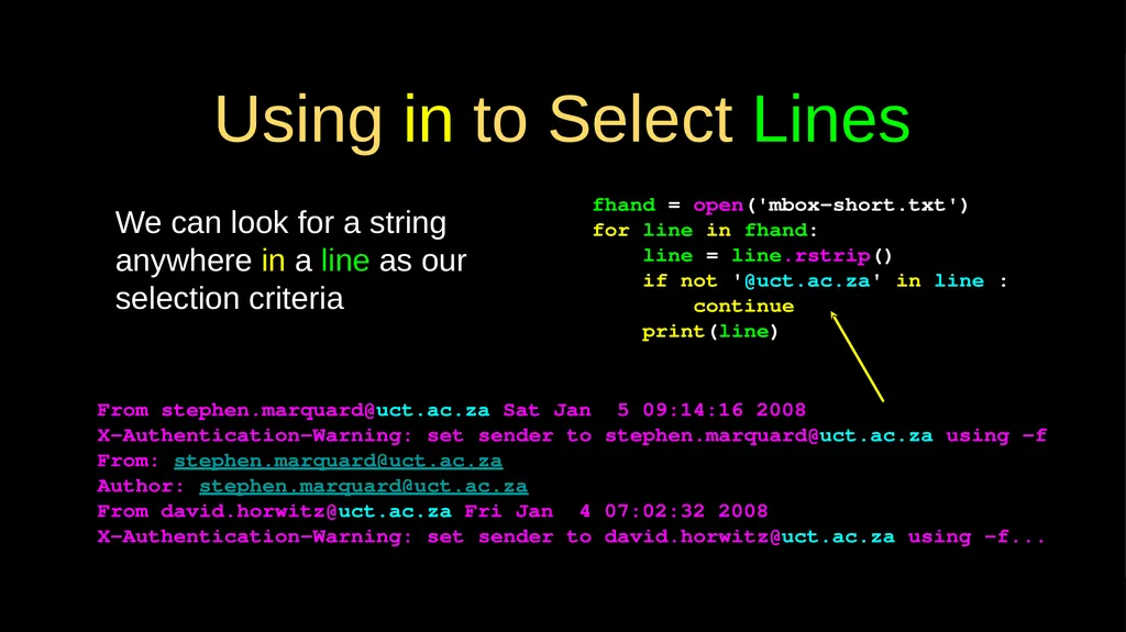 Reading Files Chapter 7 Python for Everybody - slide 20 of 24