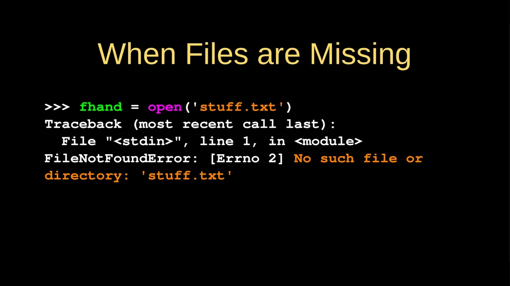 Reading Files Chapter 7 Python for Everybody - slide 7 of 24