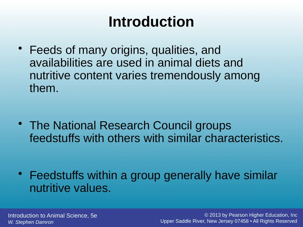 Feedstuffs Classification Chapter 7 W. Stephen - slide 3 of 35