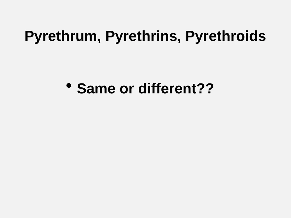 Pyrethrum, Pyrethrins, Pyrethroids?? Celeste Welty - slide 2 of 10