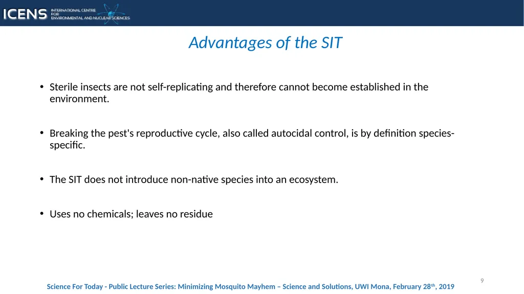 1 The Sterile Insect Technique as a tool for - slide 9 of 13