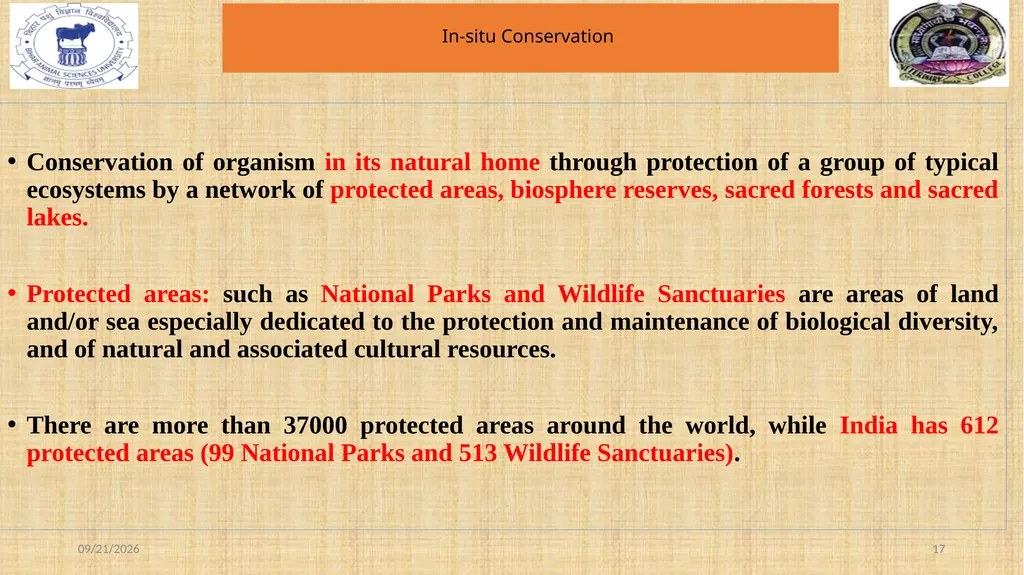 Bio-diversity uses, threats and conservation Dr. - slide 17 of 23
