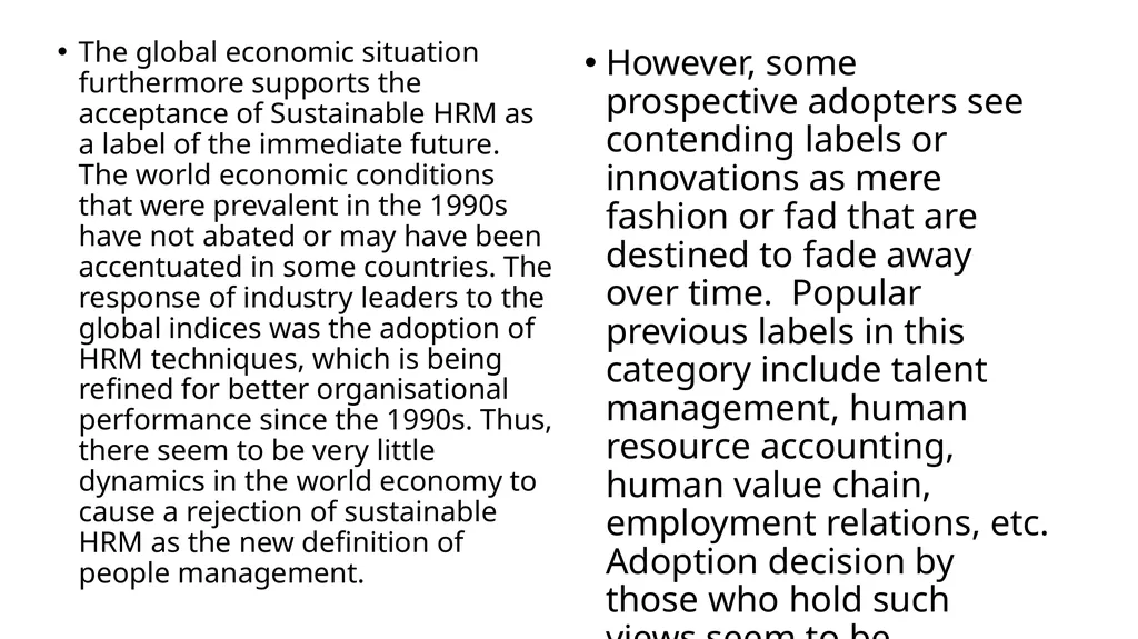 SUSTAINABILITY ISSUES AND NEW DEFINITIONS OF - slide 37 of 43
