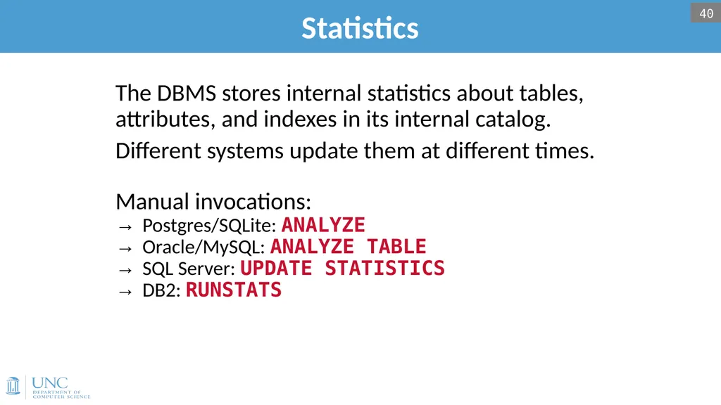 Lecture 15: Query Optimization 1 Announcements - slide 38 of 49