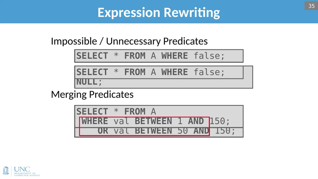 Lecture 15: Query Optimization 1 Announcements - slide 33 of 49