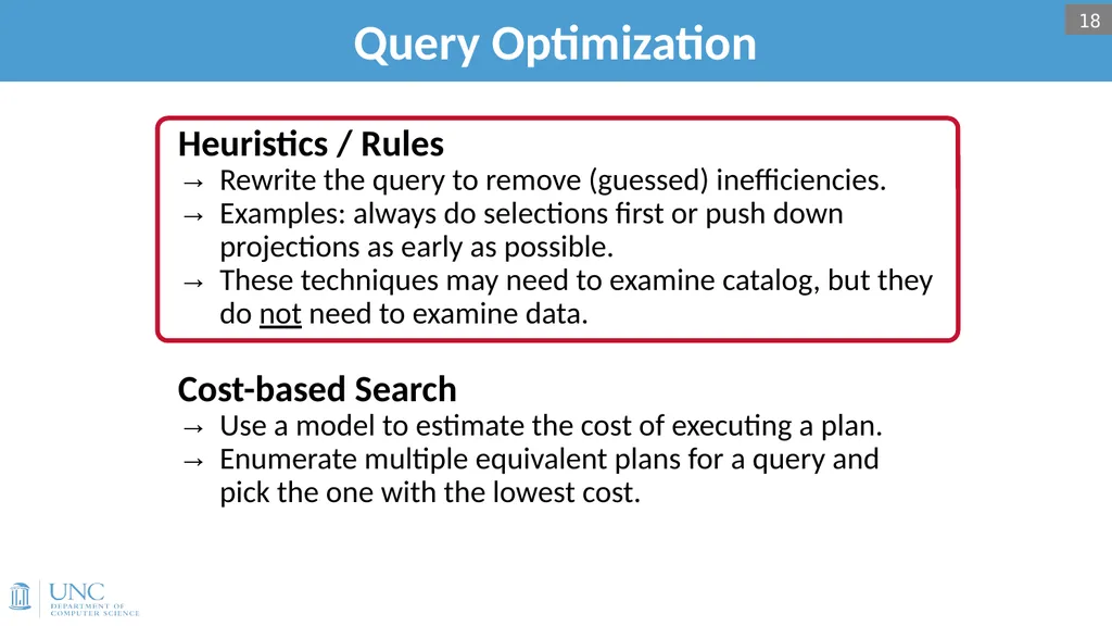 Lecture 15: Query Optimization 1 Announcements - slide 17 of 49