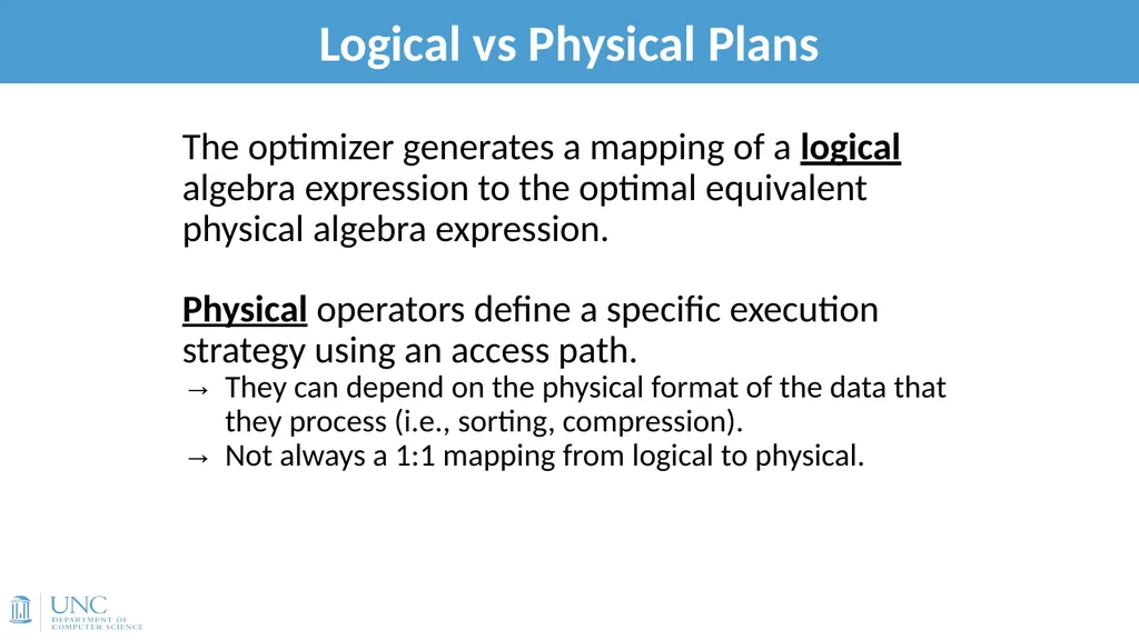 Lecture 15: Query Optimization 1 Announcements - slide 10 of 49