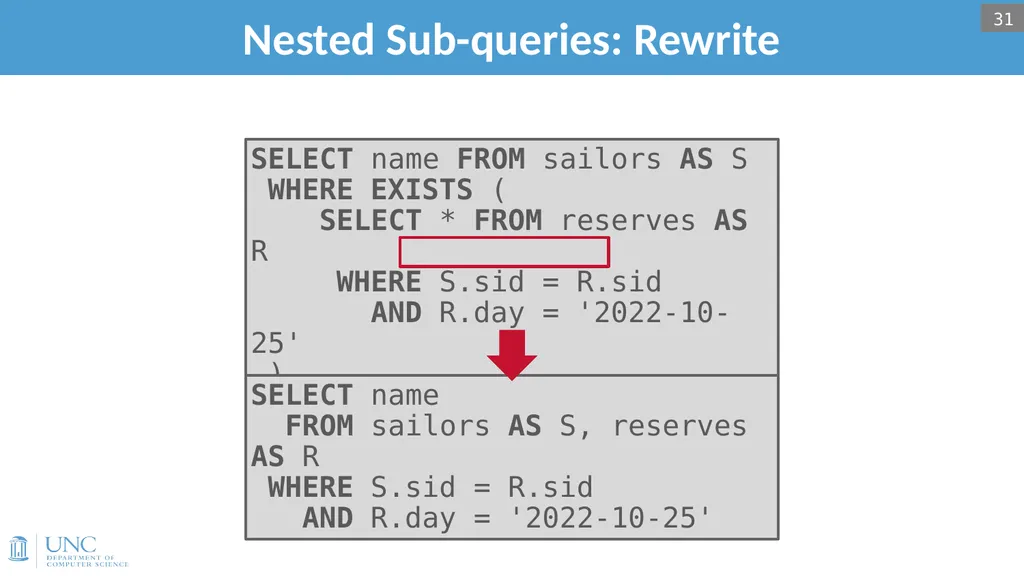 Lecture 15: Query Optimization 1 Announcements - slide 29 of 49