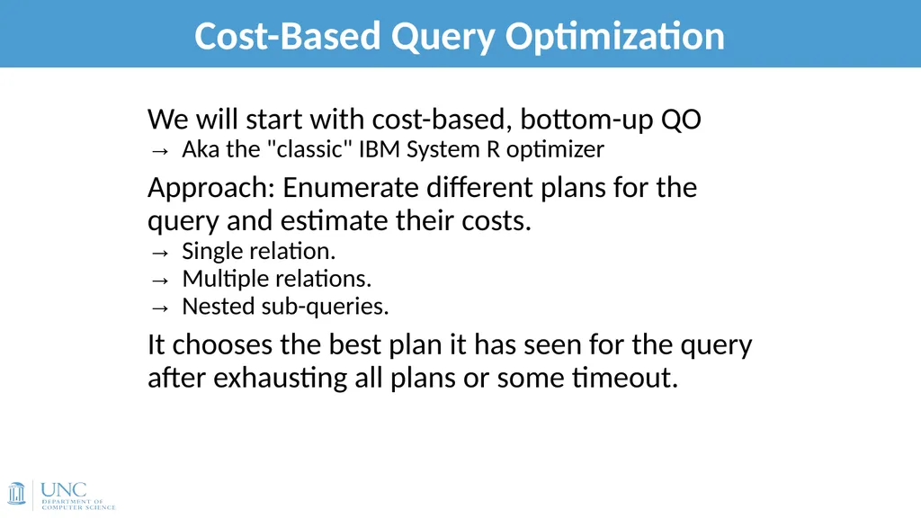 Lecture 15: Query Optimization 1 Announcements - slide 18 of 49