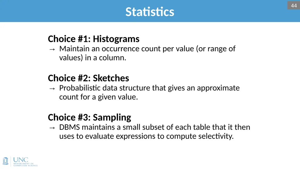 Lecture 15: Query Optimization 1 Announcements - slide 42 of 49