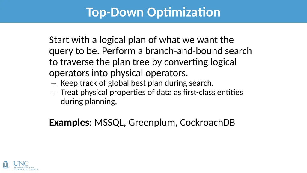 Lecture 15: Query Optimization 1 Announcements - slide 25 of 49