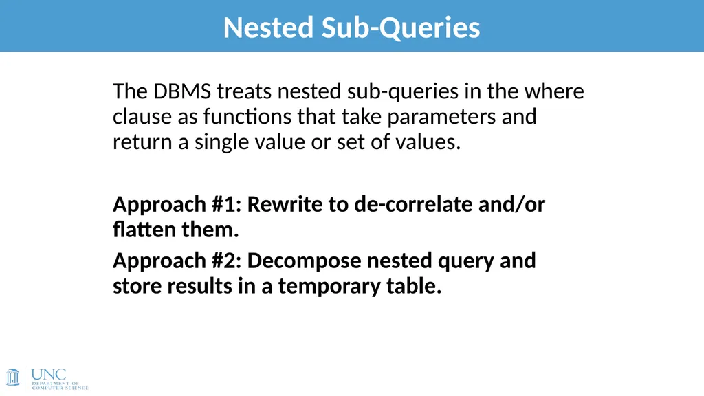 Lecture 15: Query Optimization 1 Announcements - slide 28 of 49