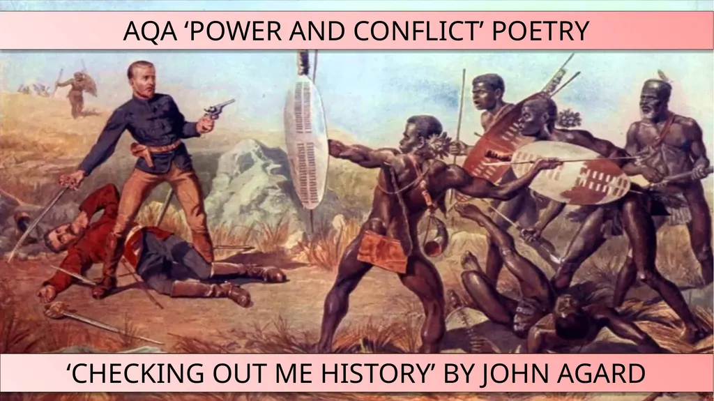 AQA ‘POWER AND CONFLICT’ POETRY ‘CHECKING OUT ME - slide 1 of 18