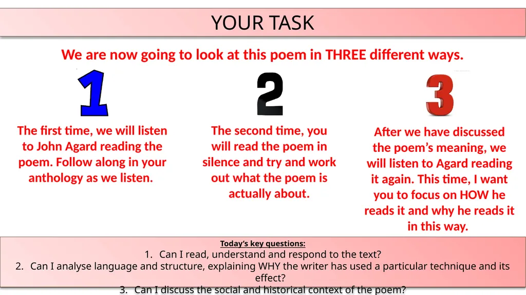 AQA ‘POWER AND CONFLICT’ POETRY ‘CHECKING OUT ME - slide 5 of 18