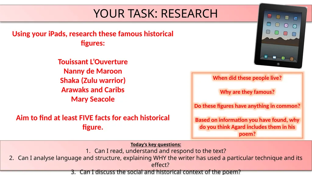 AQA ‘POWER AND CONFLICT’ POETRY ‘CHECKING OUT ME - slide 6 of 18