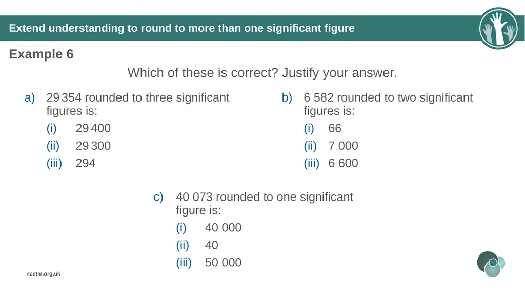 Rounding integers to significant figures (from 1.1 - slide 26 of 47