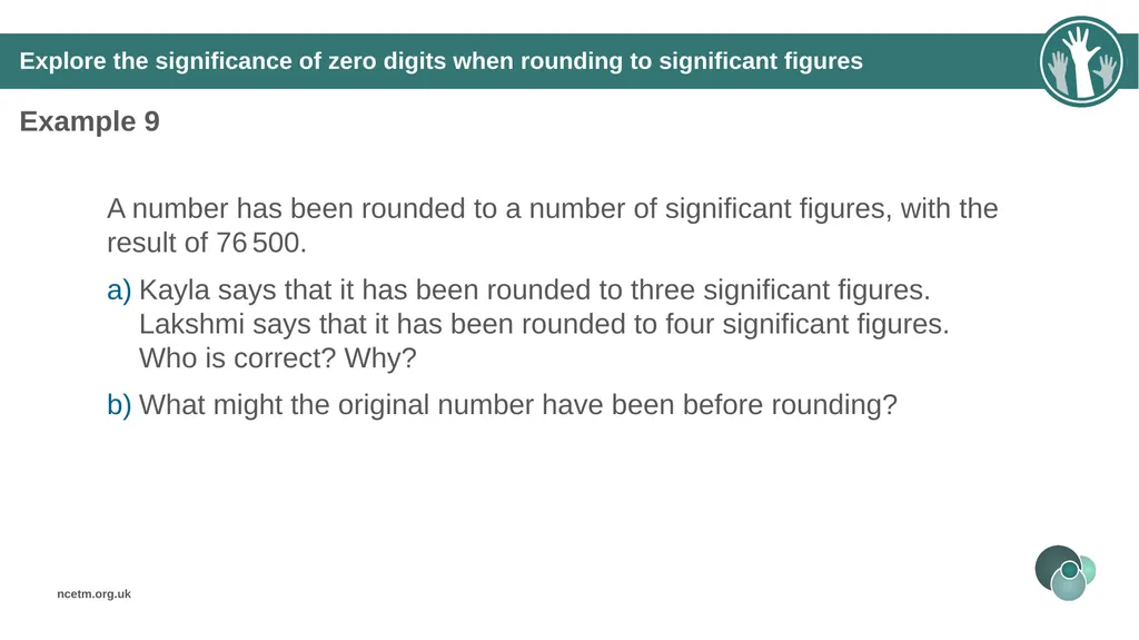 Rounding integers to significant figures (from 1.1 - slide 31 of 47