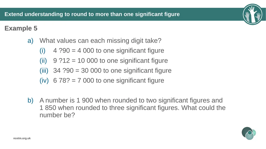 Rounding integers to significant figures (from 1.1 - slide 24 of 47