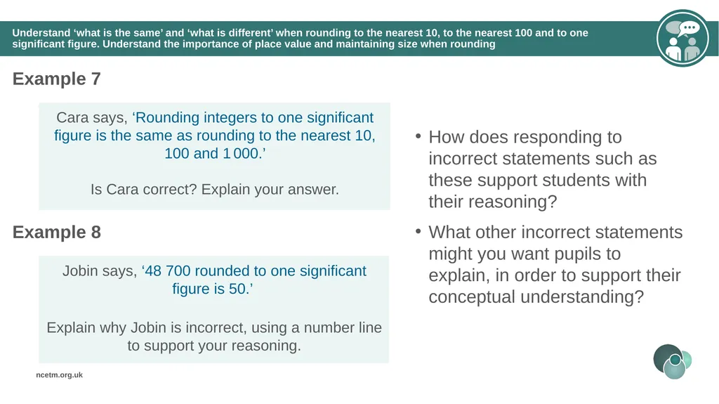 Rounding integers to significant figures (from 1.1 - slide 30 of 47