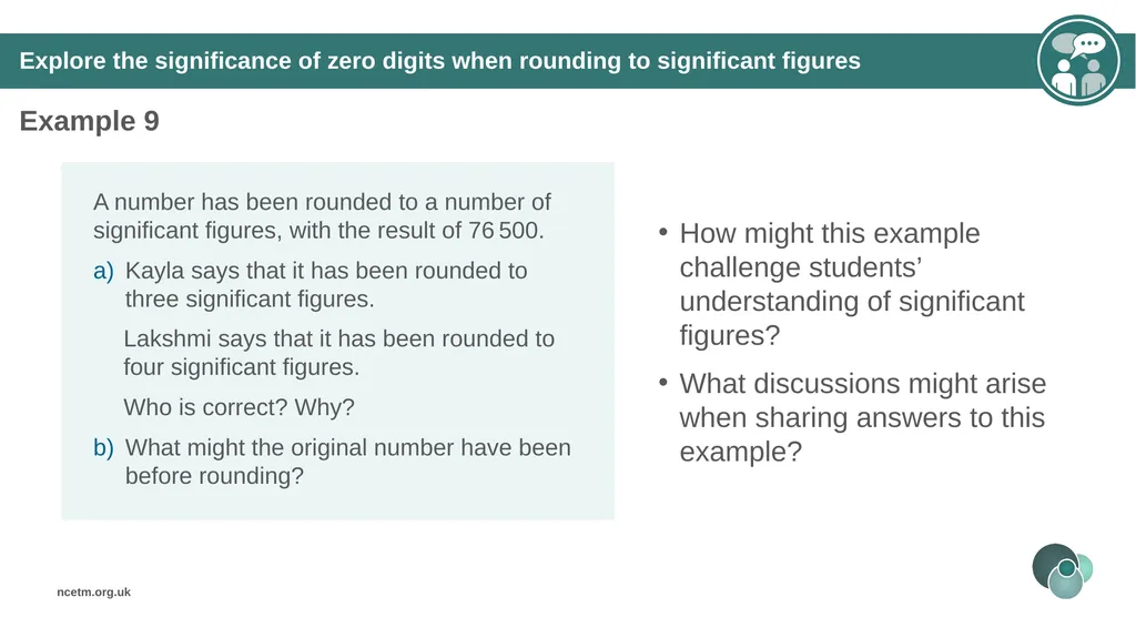 Rounding integers to significant figures (from 1.1 - slide 32 of 47