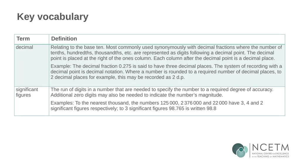 Rounding integers to significant figures (from 1.1 - slide 43 of 47