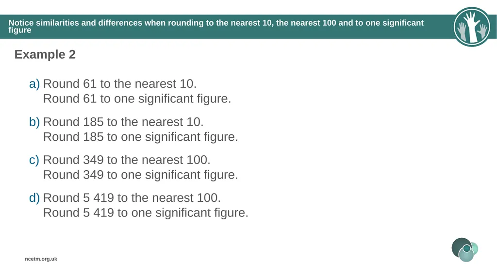 Rounding integers to significant figures (from 1.1 - slide 18 of 47