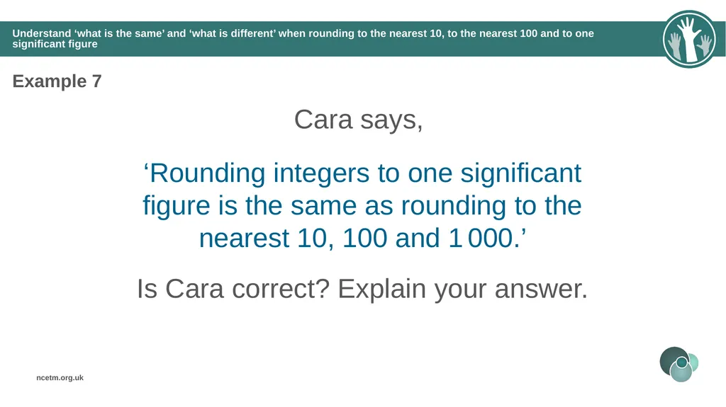 Rounding integers to significant figures (from 1.1 - slide 28 of 47