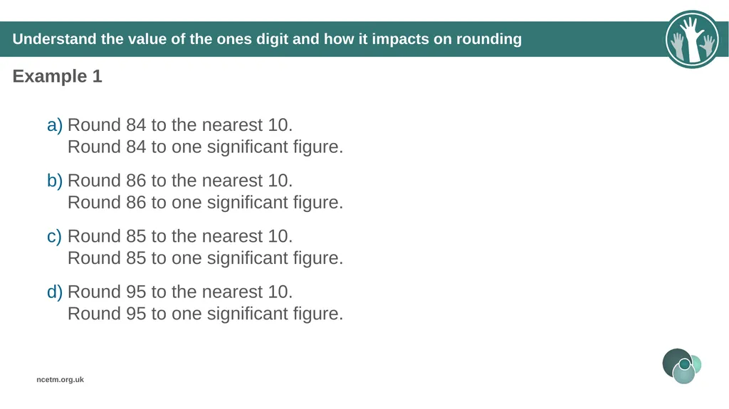 Rounding integers to significant figures (from 1.1 - slide 15 of 47