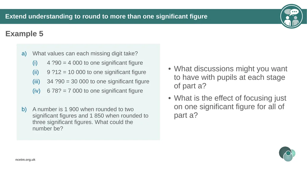 Rounding integers to significant figures (from 1.1 - slide 25 of 47